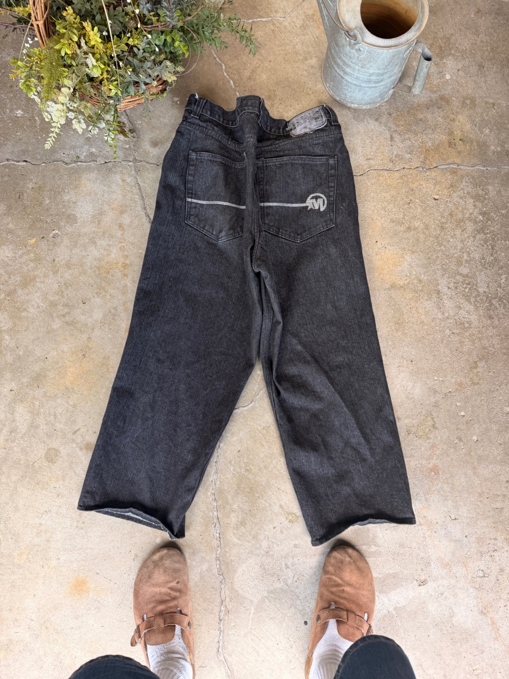mecca Men's Black Wide-Leg Denim Jeans